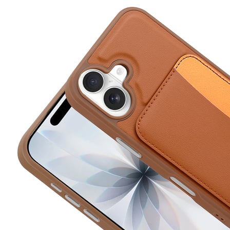 iPhone 16 ile Uyumlu Kılıf Kartlıklı X-Kart Yumuşak Silikon Kapak Lacivert Turuncu Renkler