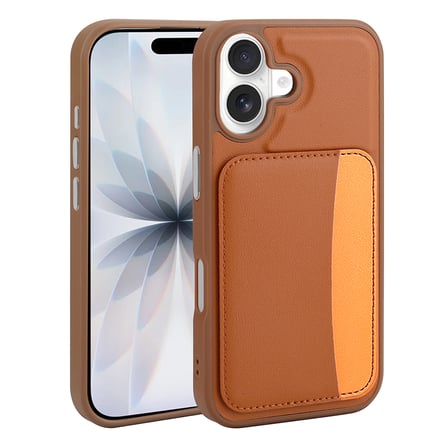 iPhone 16 ile Uyumlu Kılıf Kartlıklı X-Kart Yumuşak Silikon Kapak Lacivert Turuncu Renkler
