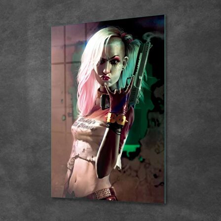 Decovetro Cam Tablo Harley Quinn Cyberpunk