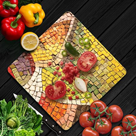 Decovetro Cam Kesme Tahtası Kare Mozaik Desenli 30x30 Cm