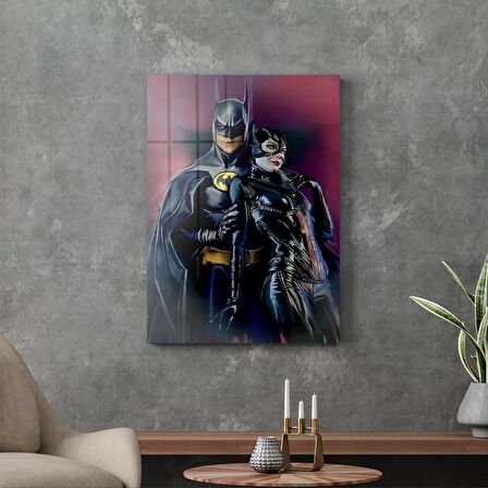 Decovetro Cam Tablo Batman Cat Woman