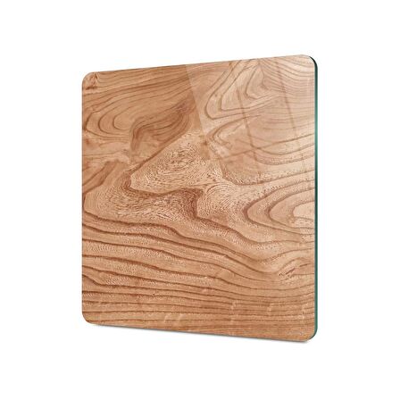 Decovetro Cam Kesme Tahtası Kare Dalgalı Ahşap Desenli 30x30 Cm