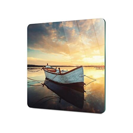 Decovetro Cam Kesme Tahtası Kare Kayık Desenli