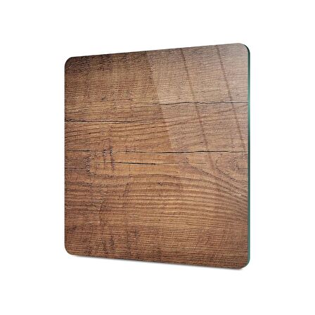 Decovetro Cam Kesme Tahtası Kare Eski Ahşap Desenli 30x30 Cm