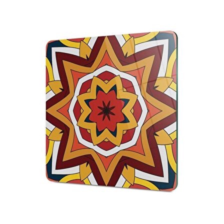 Decovetro Cam Kesme Tahtası Kare DV277 Mandala Desenli 30x30 Cm