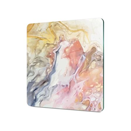 Decovetro Cam Kesme Tahtası Kare Karışık Dalgalı Mermer Desenli 30x30 Cm