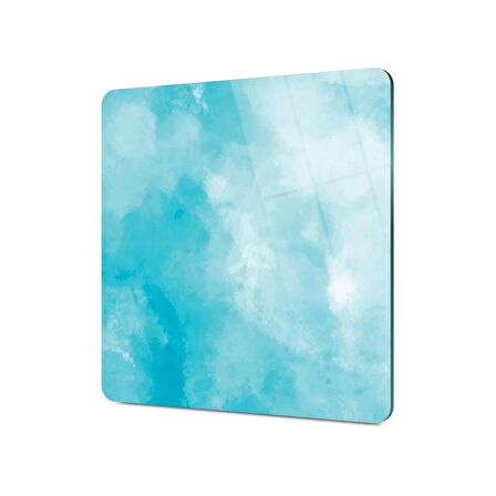 Decovetro Cam Kesme Tahtası Kare Mavi Bulut Desenli 30x30 Cm