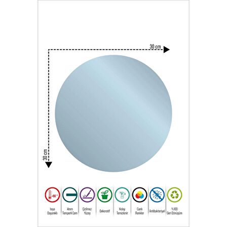 Decovetro Cam Kesme Tahtası Yuvarlak Ağaç Desenli 30x30 Cm