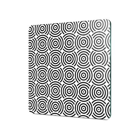 Decovetro Cam Kesme Tahtası Kare Geometrik Çizgiler Desenli 30x30 Cm
