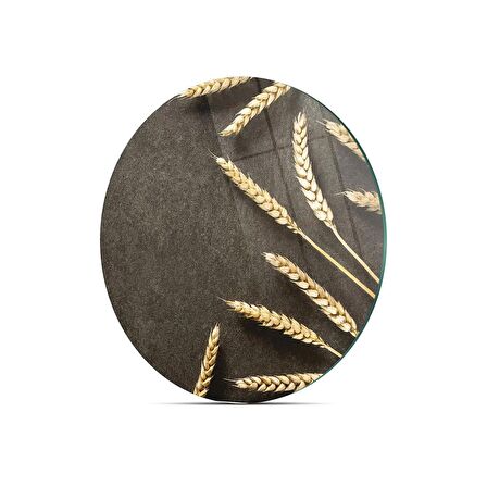 Decovetro Cam Kesme Tahtası Yuvarlak Burçak Desenli 30x30 Cm