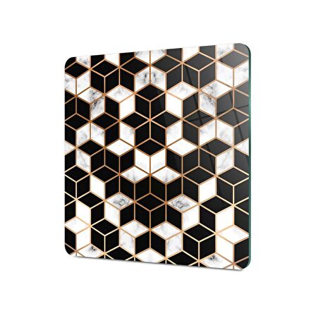 Decovetro Cam Kesme Tahtası Kare Geometrik Desenli 30x30 Cm