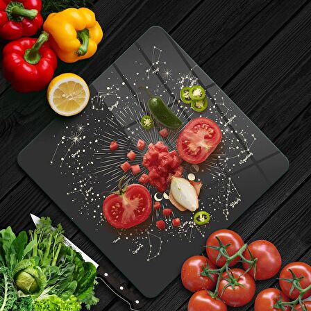 Decovetro Cam Kesme Tahtası Kare My Kitchen Horoscope Desenli 30x30 Cm