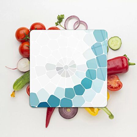 Decovetro Cam Kesme Tahtası Kare Petek Desenli 30x30 Cm