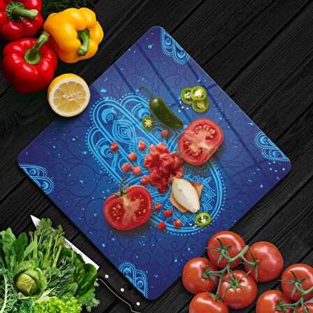 Decovetro Cam Kesme Tahtası Kare Fatma Ana Desenli 30x30 Cm