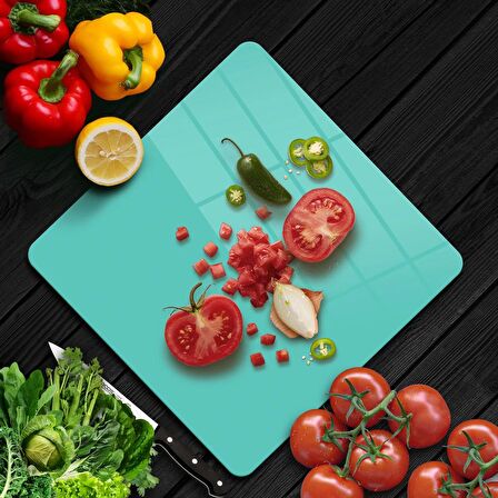 Decovetro Cam Kesme Tahtası Kare Küf Yeşili 30x30 Cm