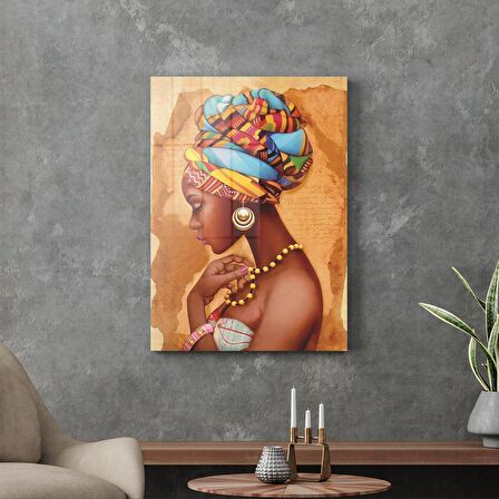 Decovetro Afrikalı Kadın Portre Cam Tablo