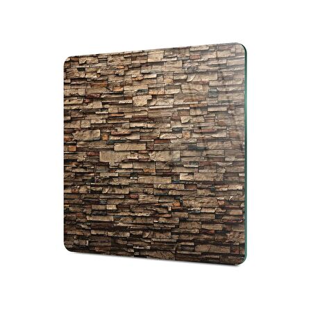Decovetro Cam Kesme Tahtası Kare Dekoratif Taş desenli 30x30 Cm