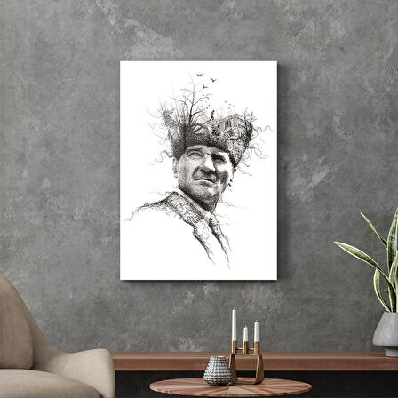 Decovetro Atatürk Cam Tablo Özel çizim