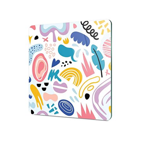 Decovetro Cam Kesme Tahtası Kare Karışık Çizgi Desenli 30x30 Cm