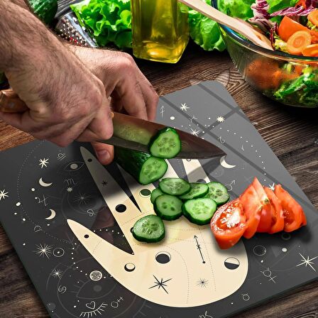 Decovetro Cam Kesme Tahtası Kare My Kitchen Horoscope Desenli 30x30 Cm