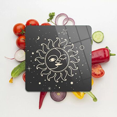 Decovetro Cam Kesme Tahtası Kare My Kitchen Horoscope Desenli 30x30 Cm