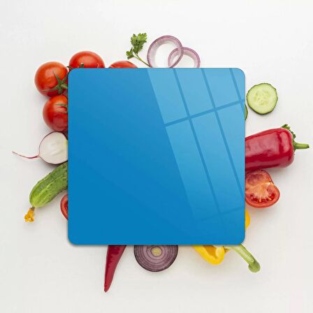 Decovetro Cam Kesme Tahtası Kare Aqua Rengi 30x30 Cm