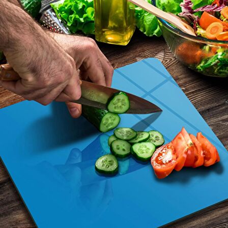 Decovetro Cam Kesme Tahtası Kare Aqua Rengi 30x30 Cm