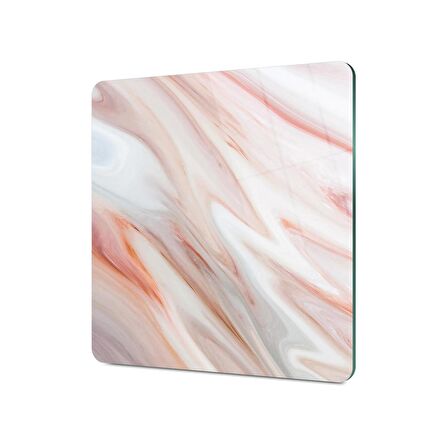 Decovetro Cam Kesme Tahtası Kare Kırmızı Mermer Desenli 30x30 Cm