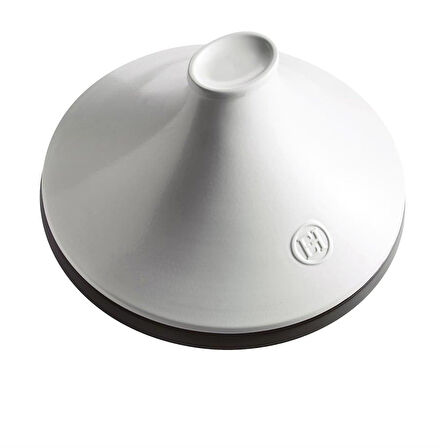 Emile Henry İnduksiyon Uyumlu Tajin 32 cm 4 Lt Slate Beyaz Kapaklı/Slate