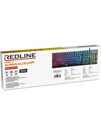 Redline Işıklı RGK-676 Rgb Sessiz Gaming Klavye – Ergonomik Tasarım, Multimedya Kısayolları, Türkçe Q