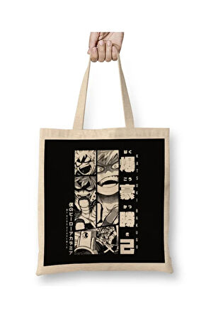 Bakugo My Hero Academia Manga Bez Çanta Uzun Saplı Alışveriş Çantası Plaj Çantası