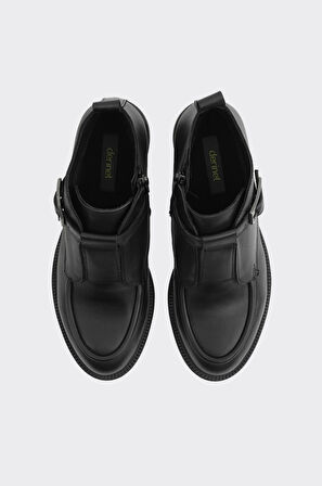 Fermuarlı Hakiki Deri Kadın Bot 