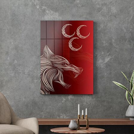 Decovetro Cam Tablo Hilal ve Kurt