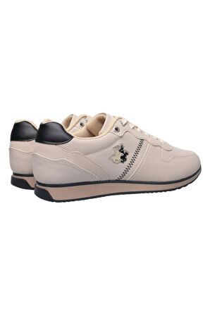 Erkek Günlük Cilt Sneaker Ayakkabı BEJ - SİYAH