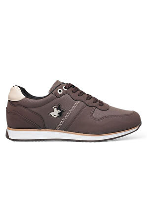 Erkek Günlük Cilt Sneaker Ayakkabı KAHVERENGİ - BEJ