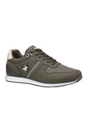 Erkek Günlük Cilt Sneaker Ayakkabı HAKİ - BEJ
