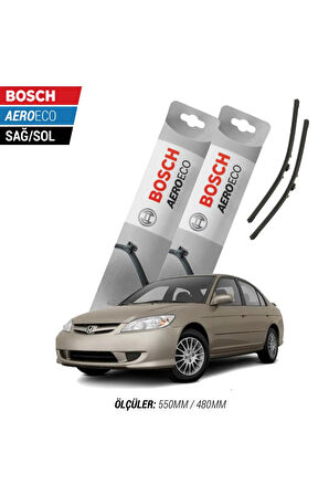 Honda Civic Sedan 2001 Model Bosch Aeroeco Muz Silecek Takımı