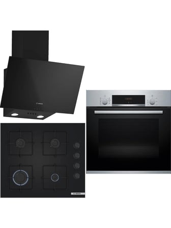 Bosch Siyah 3'lü Ankastre Set 328 ( HBF534ES3T - POP6C6P31O - DWK63PJ60T