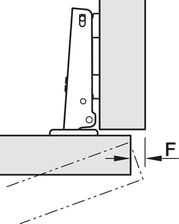 Häfele Gizli Menteşe, Häfele Metalla 510 A/SM 94° - Tam Deve Boynu, Nikel, 12 mm
