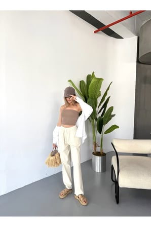 Jemmy Kadın Keten Pantolon W305