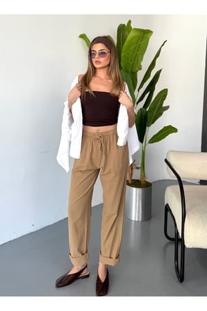Jemmy Kadın Keten Pantolon W305