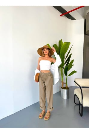 Jemmy Kadın Keten Pantolon W305