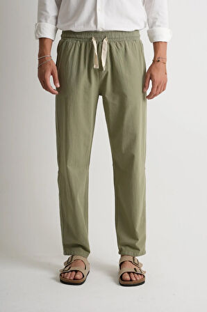 Marmaris Erkek Keten Karışımlı Dikiş Detaylı Relaxed Pantolon E210-12