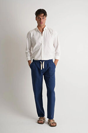 Marmaris Erkek Keten Karışımlı Dikiş Detaylı Relaxed Pantolon E210-20