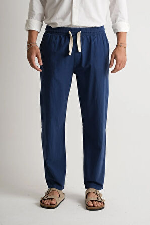 Marmaris Erkek Keten Karışımlı Dikiş Detaylı Relaxed Pantolon E210-20