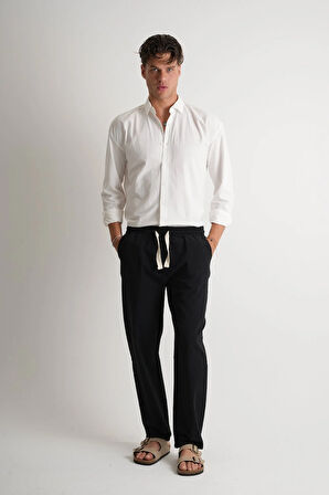 Marmaris Erkek Keten Karışımlı Dikiş Detaylı Relaxed Pantolon E210-10