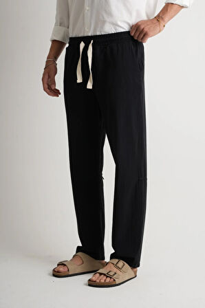 Marmaris Erkek Keten Karışımlı Dikiş Detaylı Relaxed Pantolon E210-8