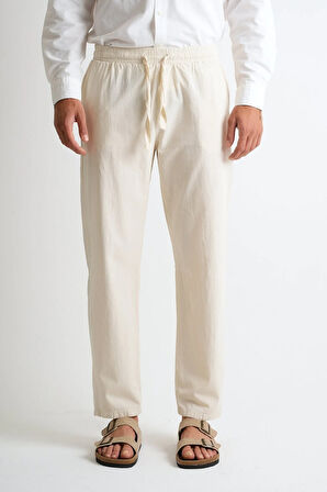 Marmaris Erkek Keten Karışımlı Dikiş Detaylı Relaxed Pantolon E210-3