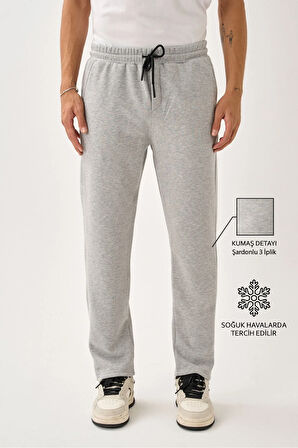 Erkek Üç İplik İçi Pamuklu Kalın Kumaş Eşofman Alt E219-33