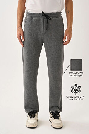 Erkek Üç İplik İçi Pamuklu Kalın Kumaş Eşofman Alt E219-6